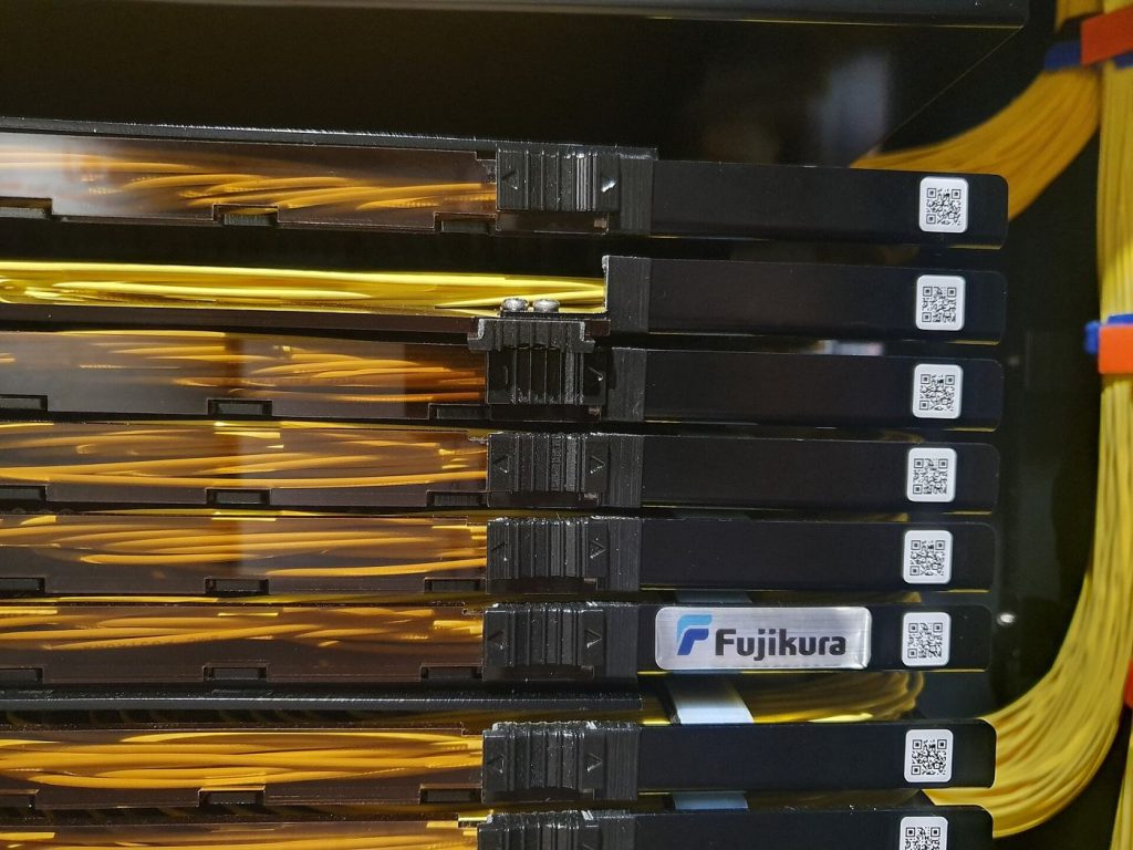Fibre optic cables in a data facility